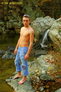 Huck at waterfall 1