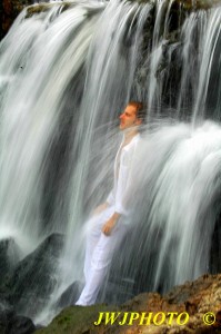 Sitting in the falls