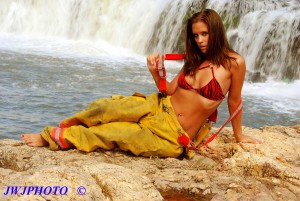 Hot and Sexy Bunker Babe at Waterfall